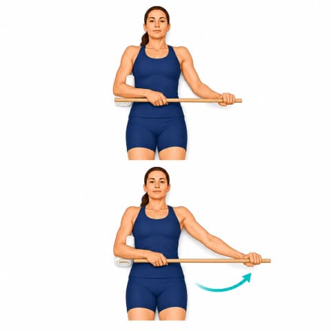Cane-Assisted External Rotation exercise illustration