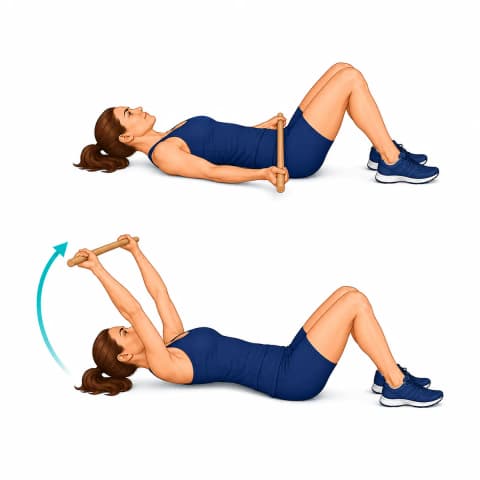 Cane-Assisted Shoulder Flexion exercise illustration
