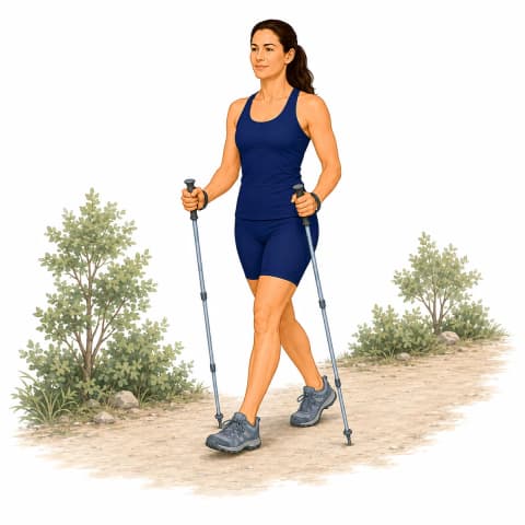 Hiking exercise illustration