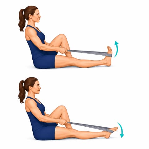 Resistance Band Ankle Strengthening exercise illustration