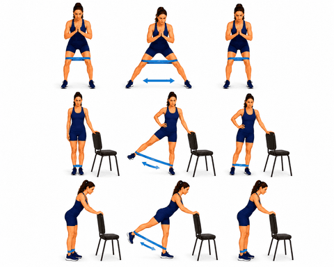 Resistance Band Hip Strengthening exercise illustration
