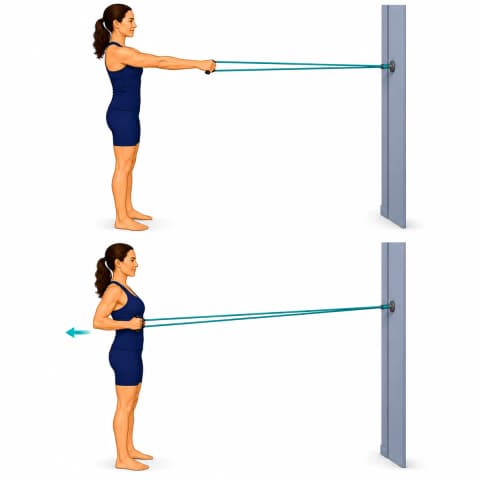 Resistance Band Rows exercise illustration