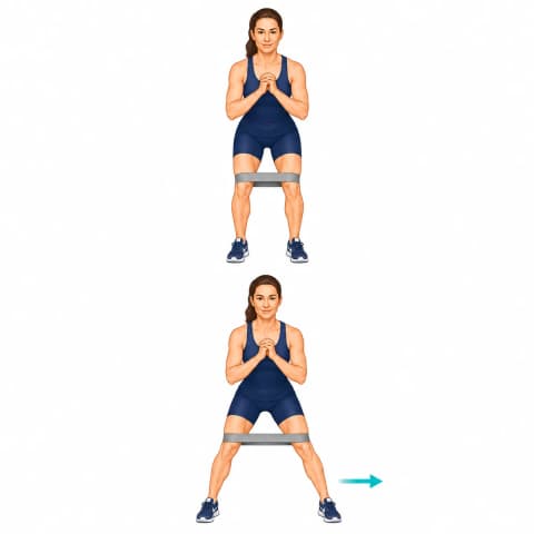 Resistance Band Side-Stepping exercise illustration