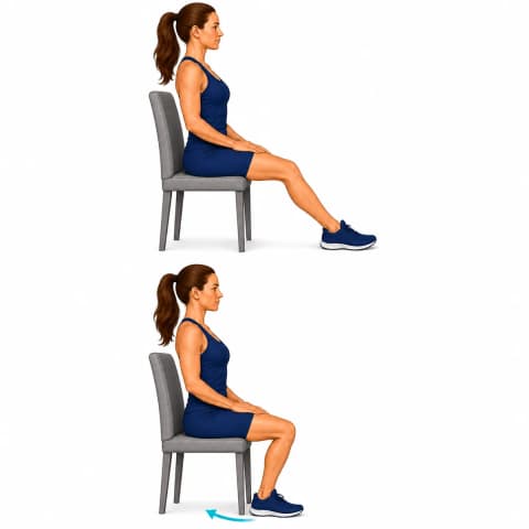 Seated Heel Slides exercise illustration