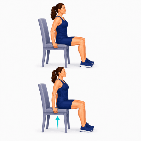 Seated Press-Up exercise illustration