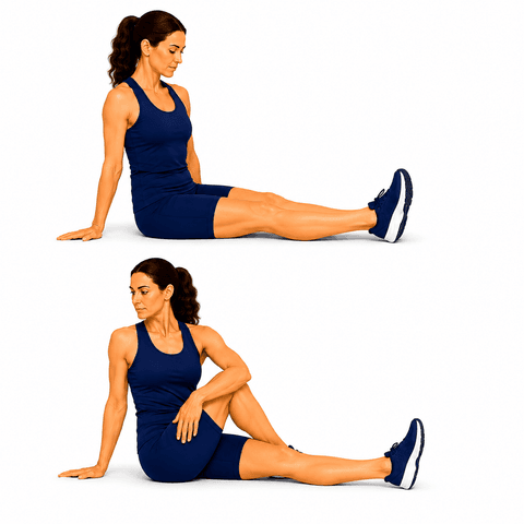Seated Rotation Stretch exercise illustration