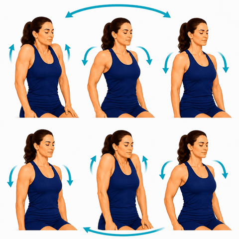 Gentle Shoulder Rolls exercise illustration