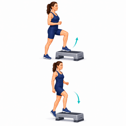 Step-Ups & Step-Downs exercise illustration