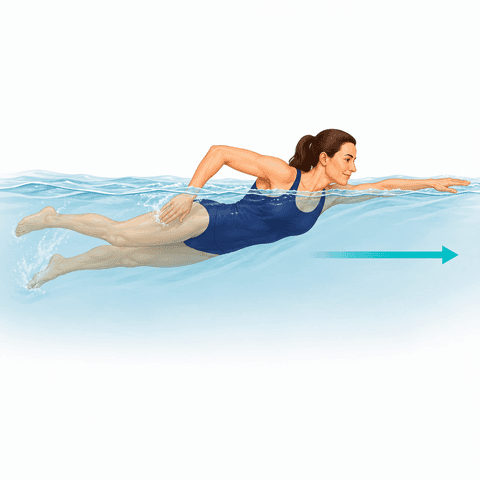 Swimming exercise illustration